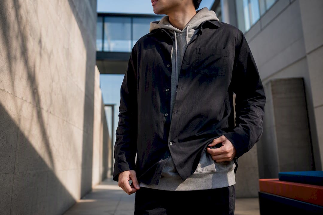Layered hoodie and shirt streetwear outfit
