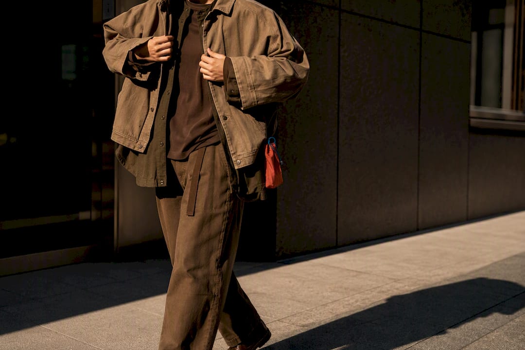 Cropped earth tone streetwear layers