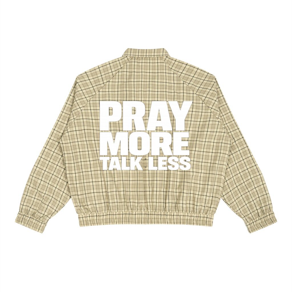 Pray More Plaid Full-Zip Track Jacket