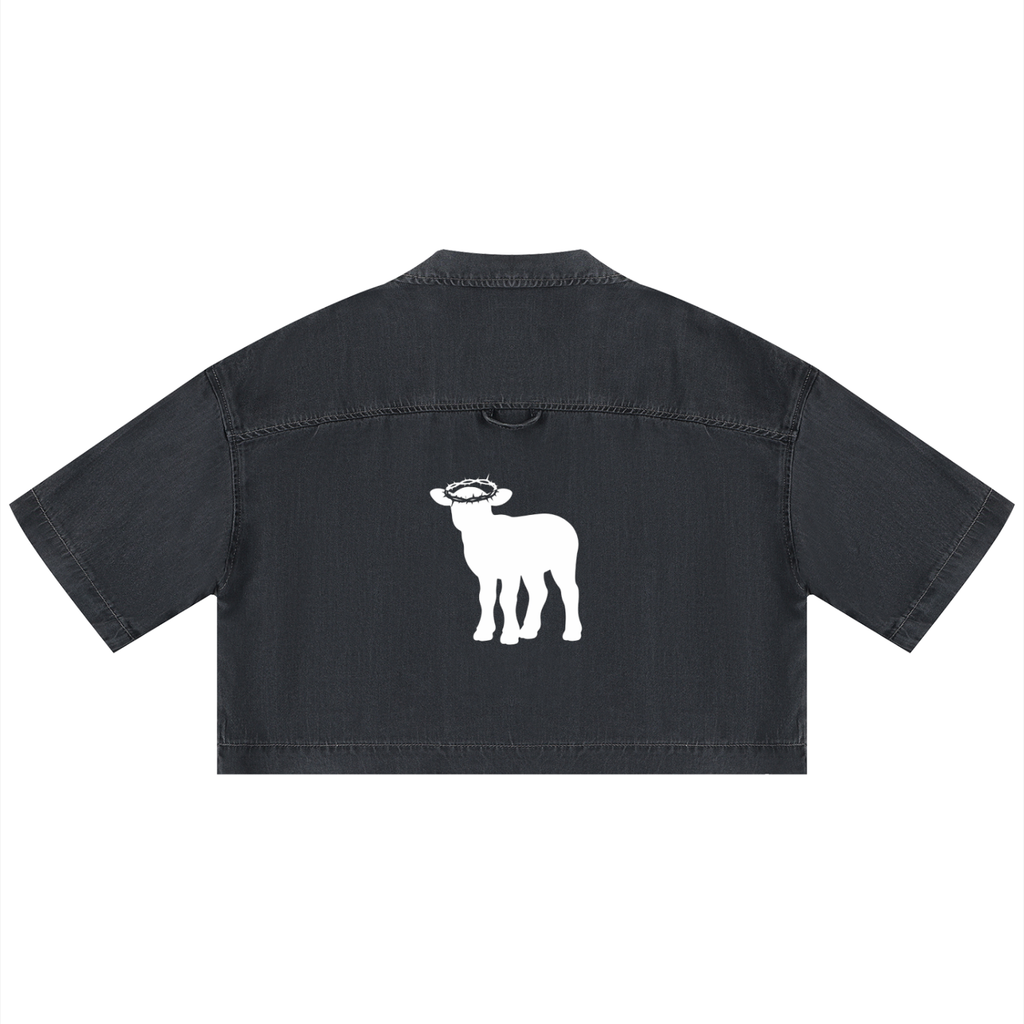 Women's Vintage Wash Boxy Cropped Shirt
