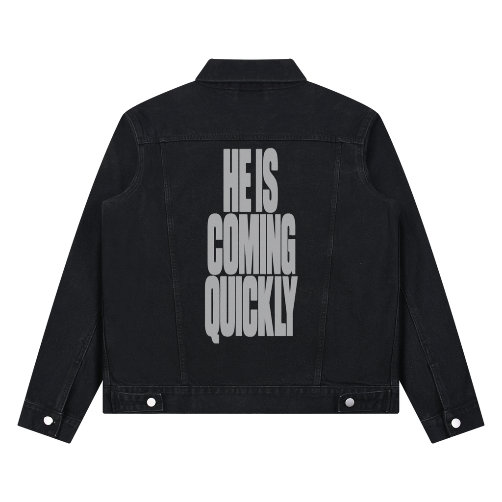 Revelation 22:20 Unisex Vintage Wash Denim Jacket