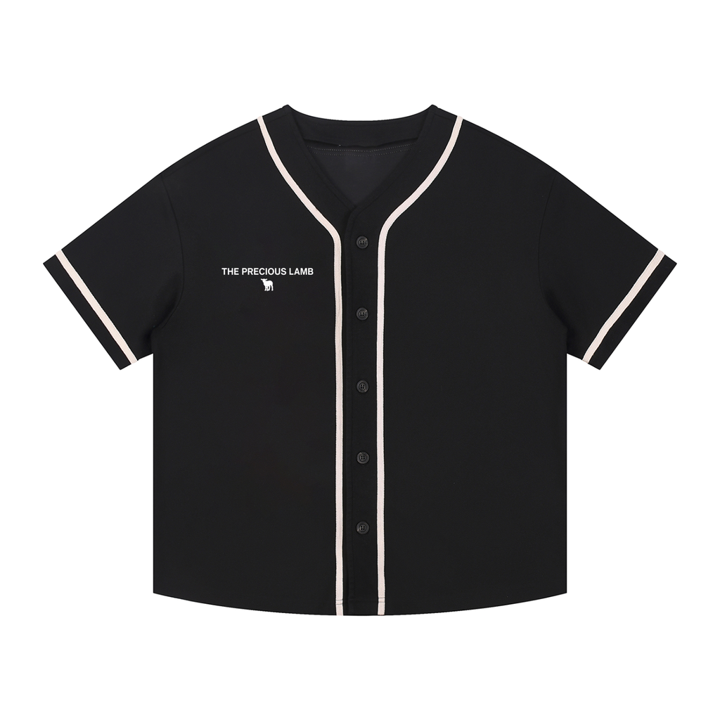 Contrast Piped Button-Up Jersey