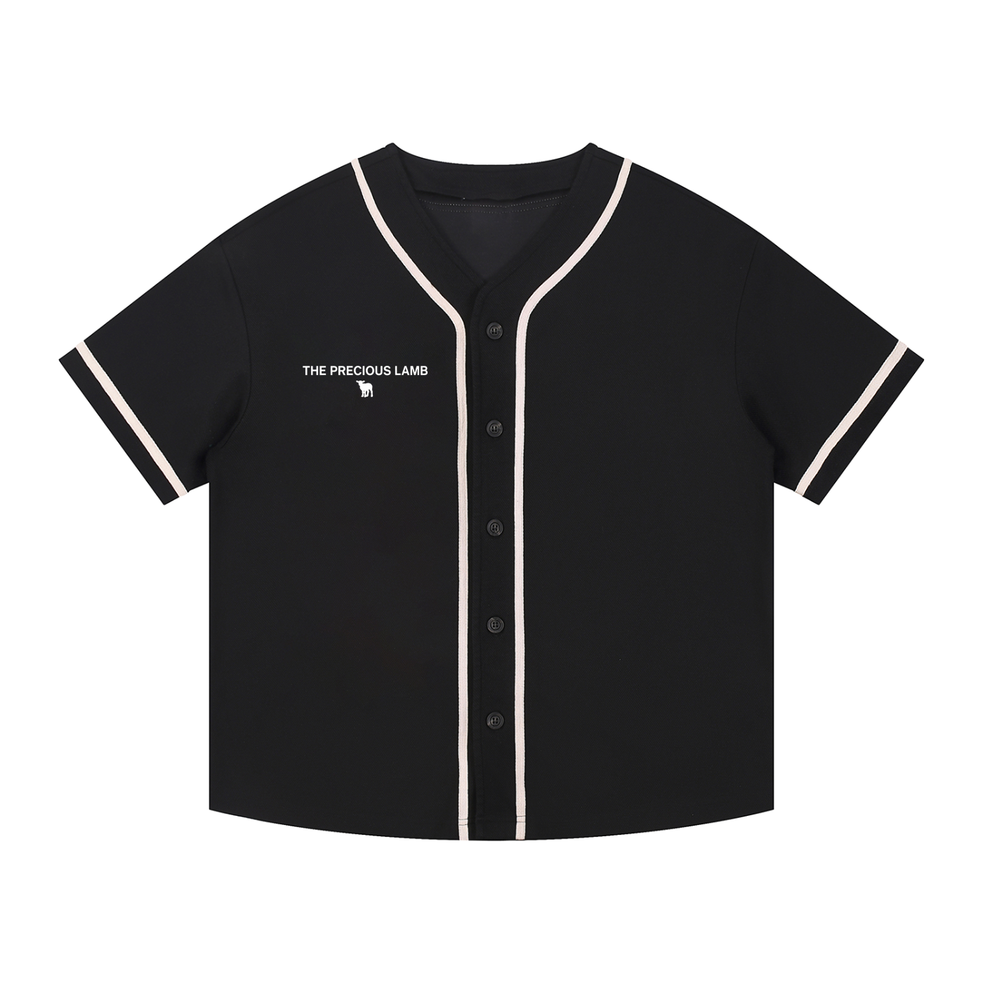 Contrast Piped Button-Up Jersey