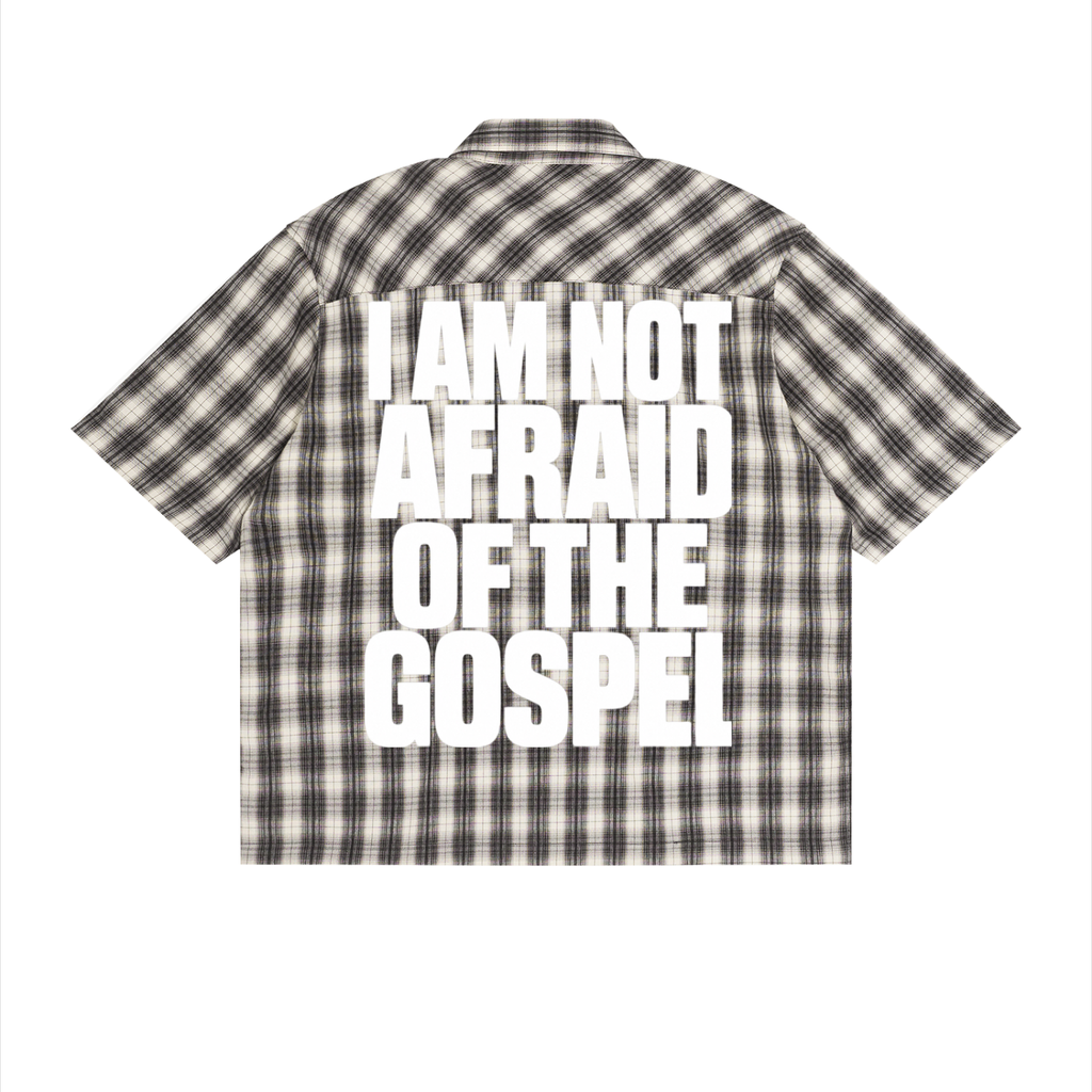 I am not afraid of the gospel Plaid Short Sleeve Shirt