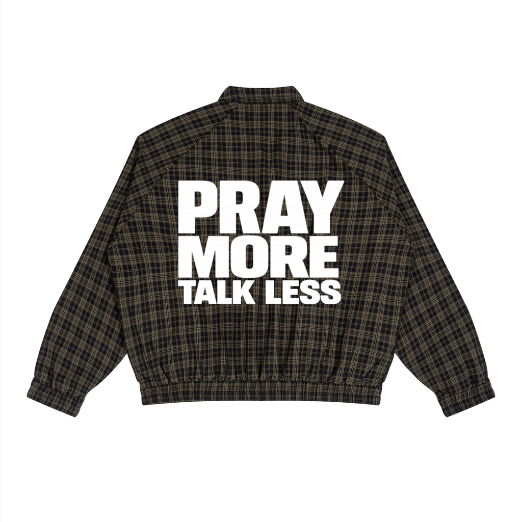 Pray More Plaid Full-Zip Track Jacket