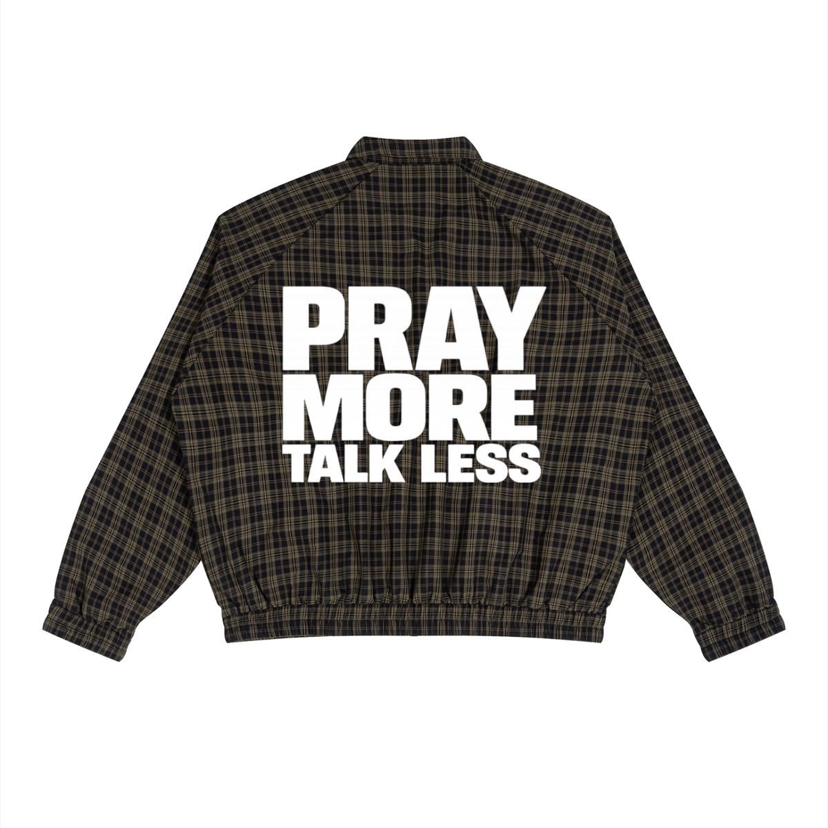 Pray More Plaid Full-Zip Track Jacket