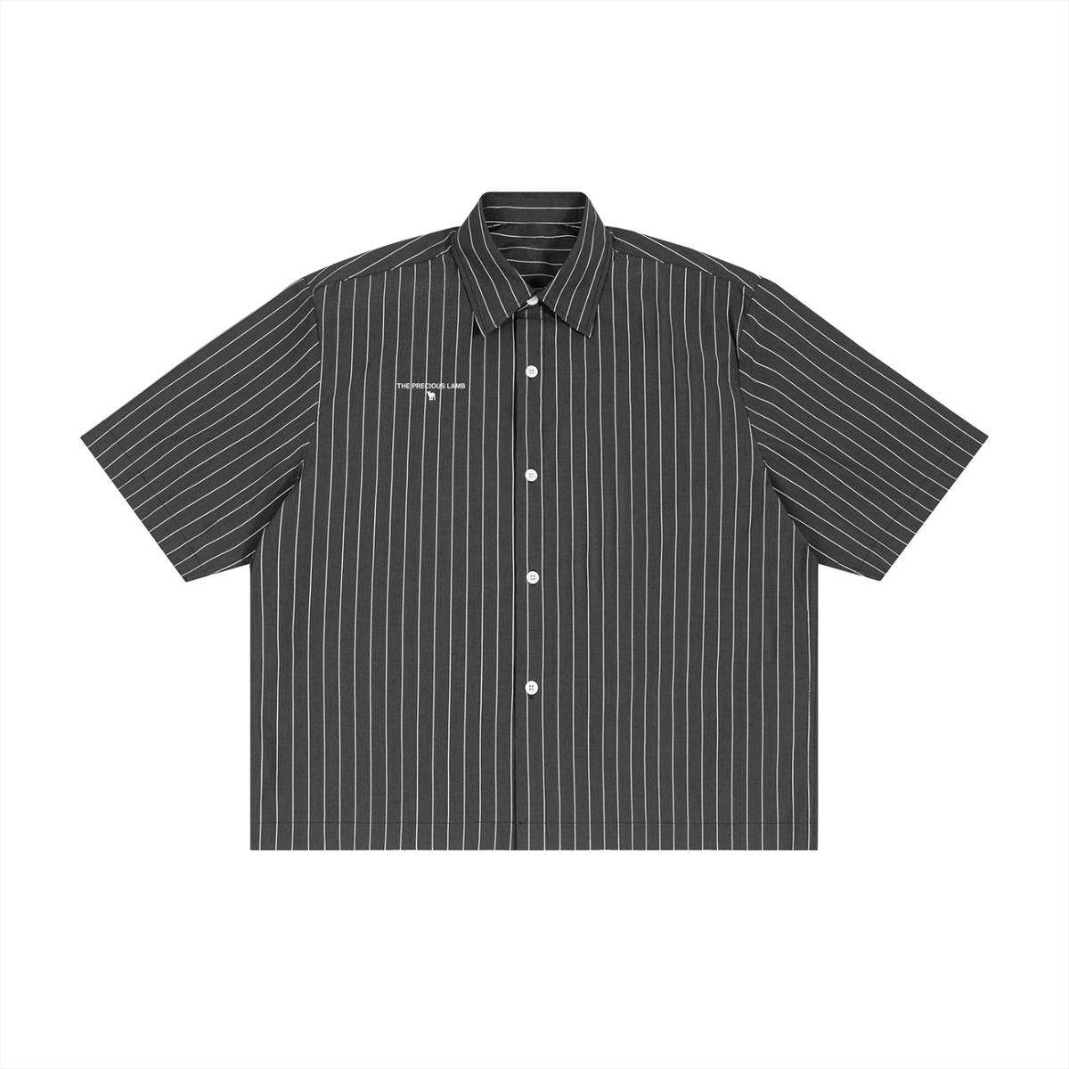 Romans 1:16 Unisex Striped Boxy Button-Up Shirt