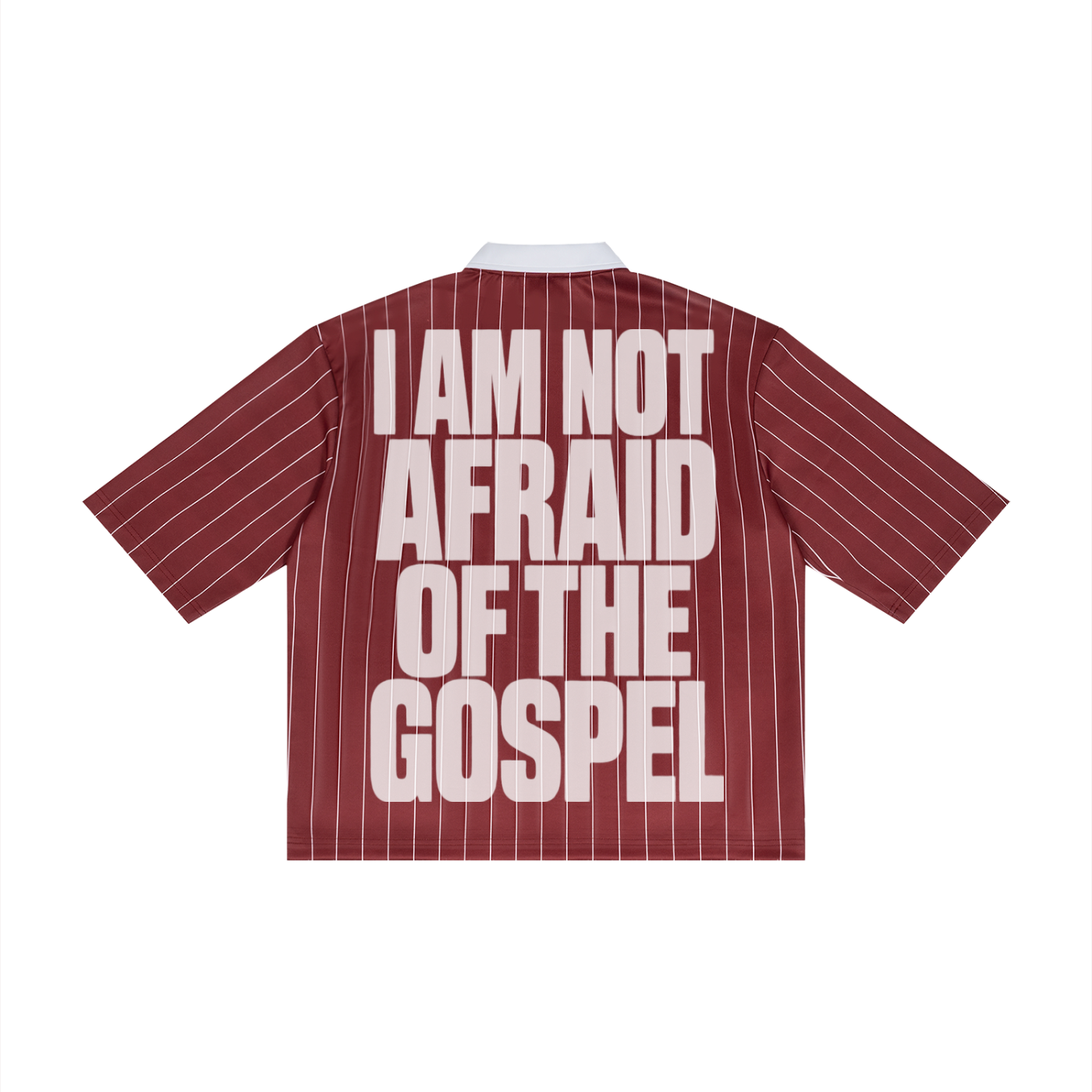 I AM NOT AFRAID OF THE GOSPEL Unisex Pinstripe Collared Soccer Jersey