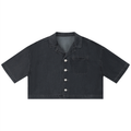 Women's Vintage Wash Boxy Cropped Shirt