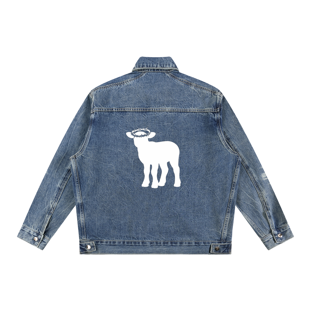 Vintage Wash Zip Up Denim Jacket