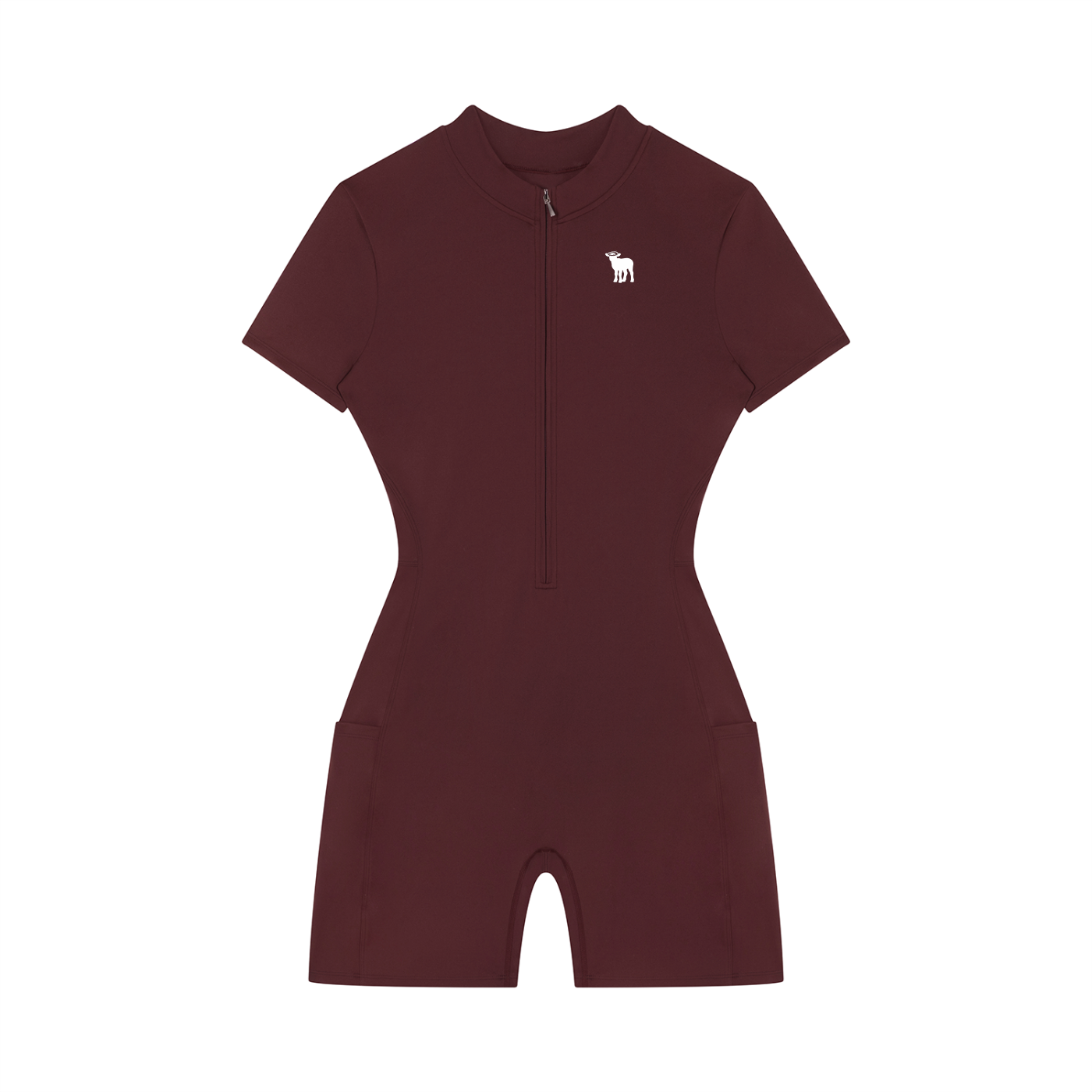 Women's Quarter-Zip Short Sleeve Romper