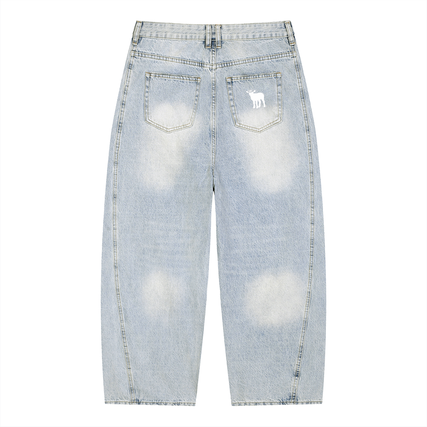 Men's Vintage Wash Sunfade Barrel Leg Jeans