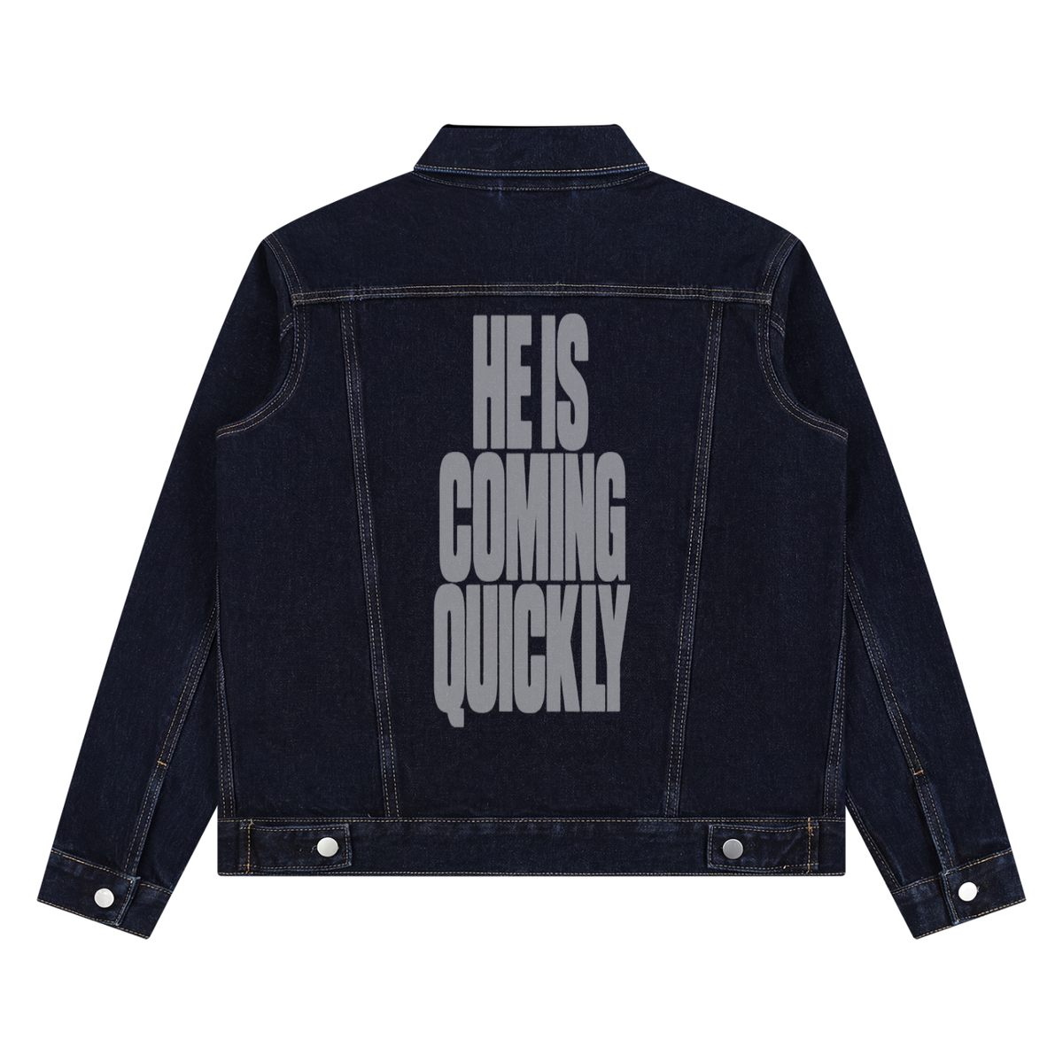 Revelation 22:20 Unisex Vintage Wash Denim Jacket