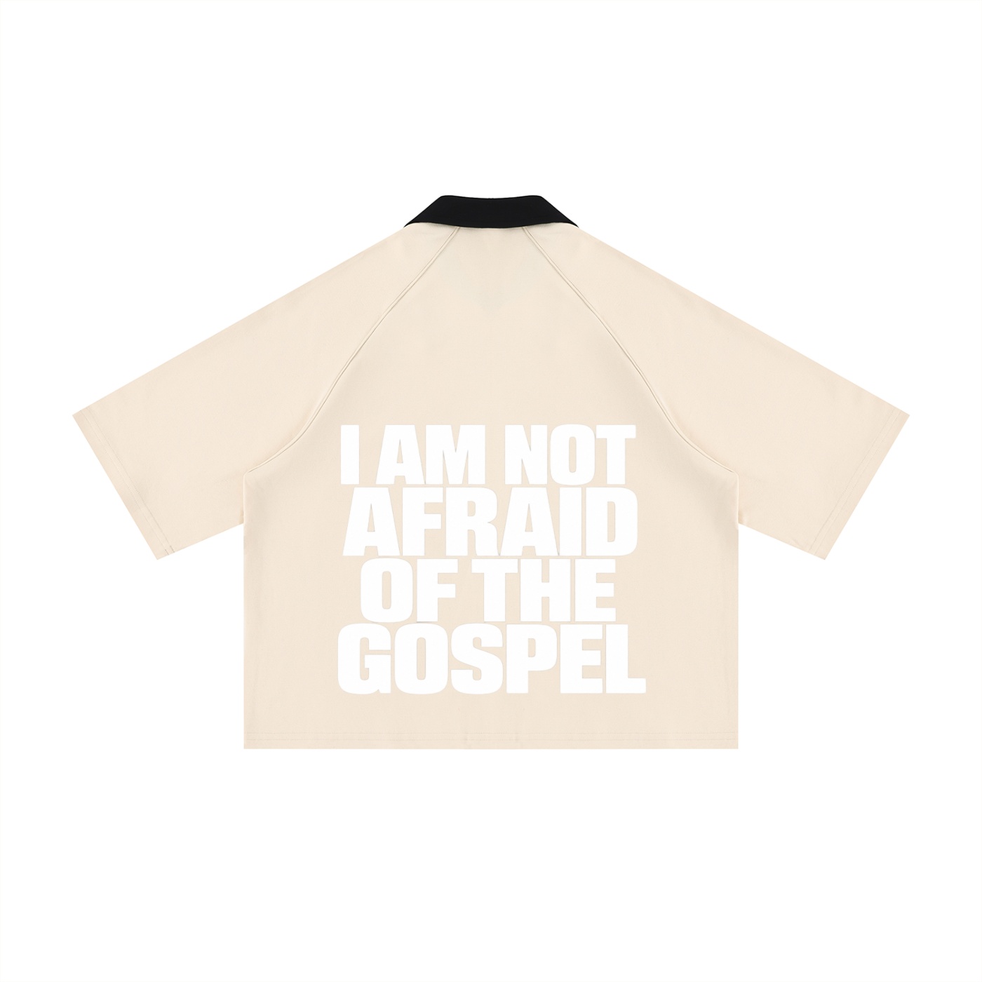 I AM NOT AFRAID OF THE GOSPEL Unisex Color Block Boxy Short Sleeve Shirt