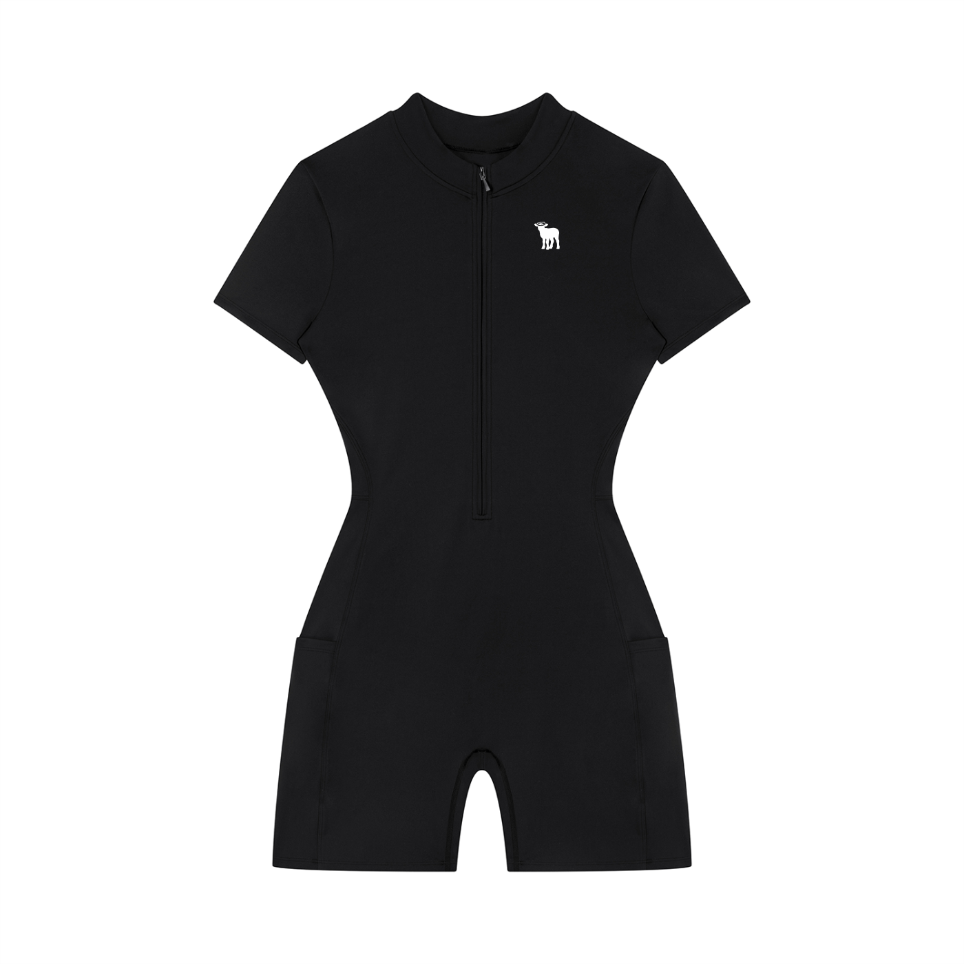 Women's Quarter-Zip Short Sleeve Romper