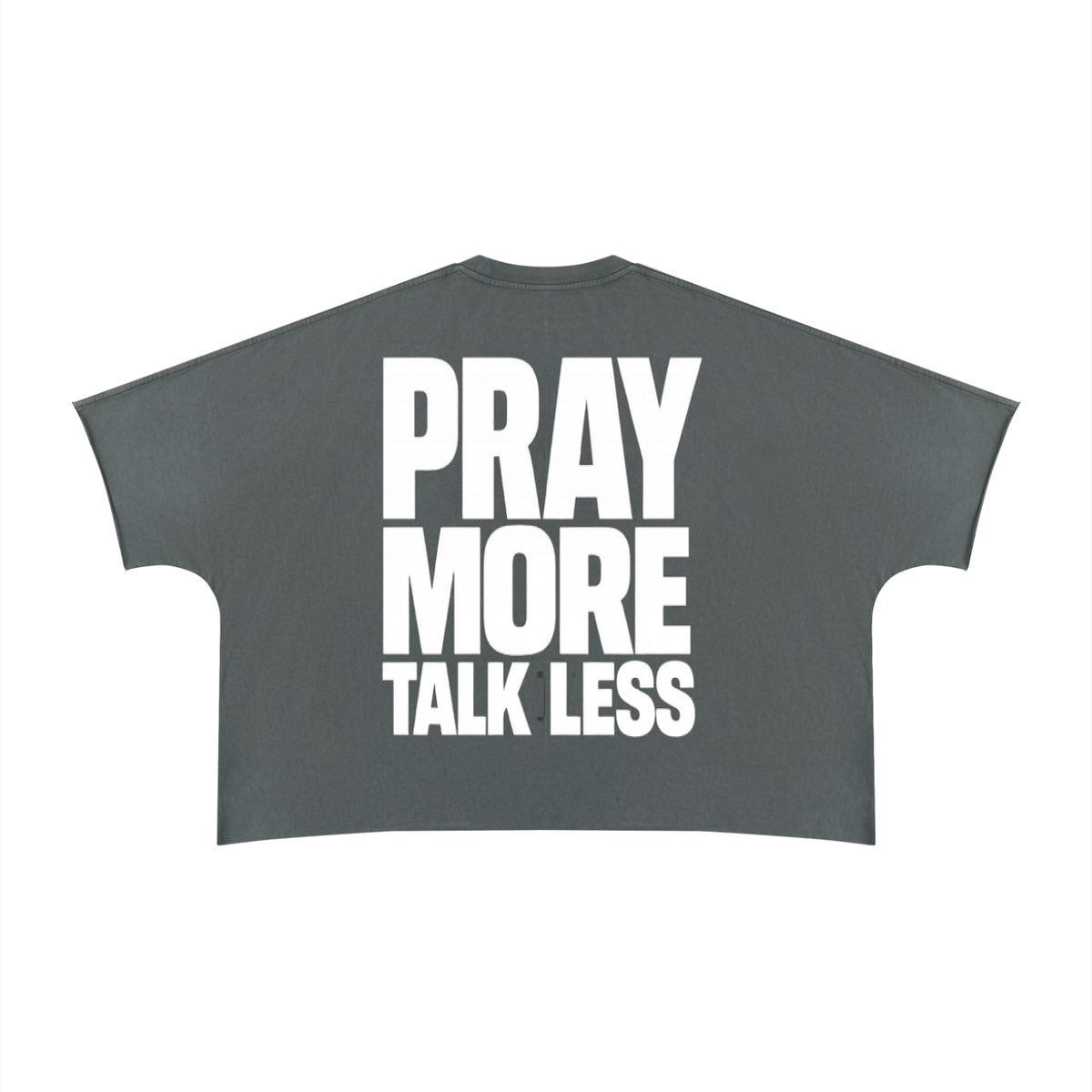 Pray More Talk Less Unisex Heavyweight Boxy Raw Edge T-Shirt
