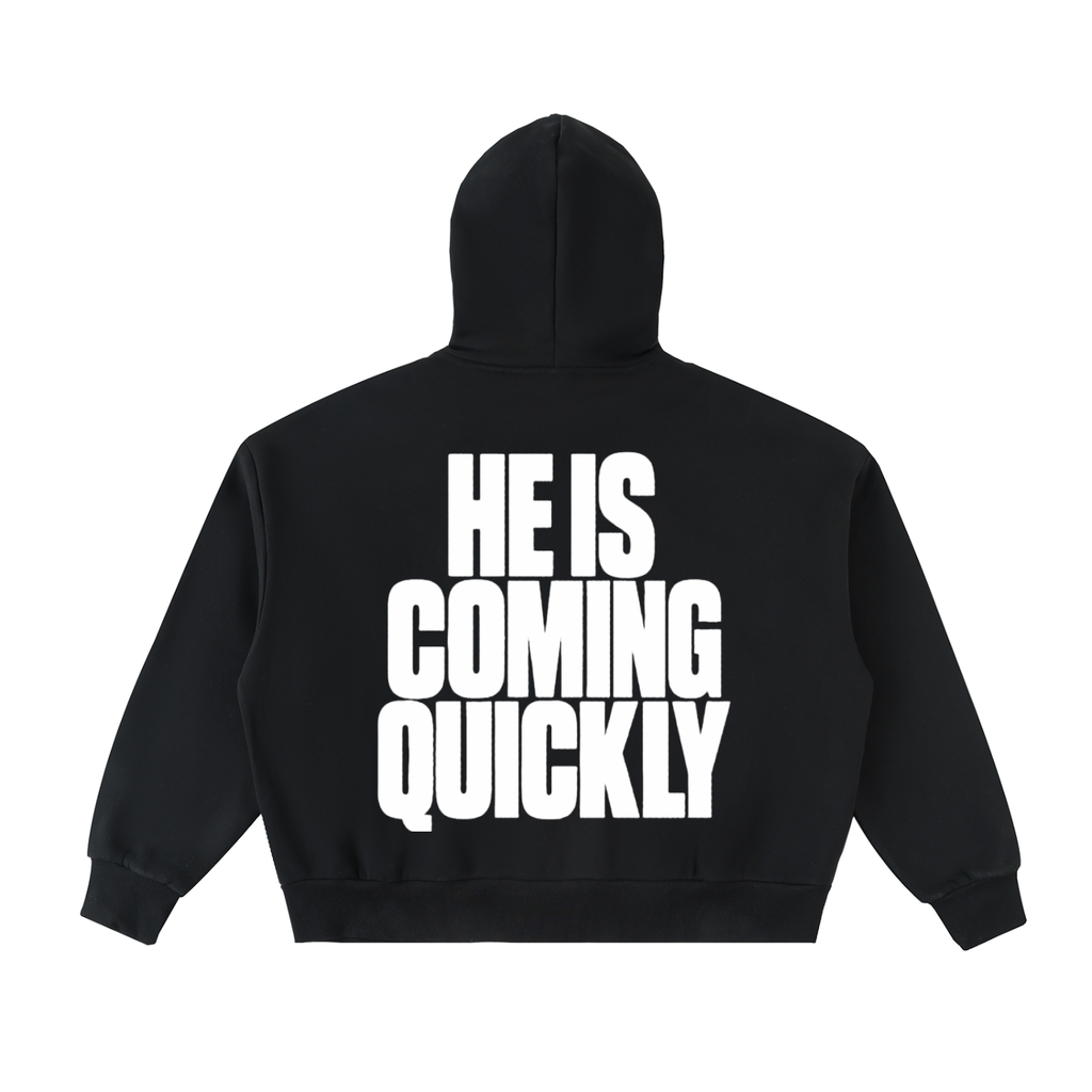 REVELATION 22:20 Fleeced Full-Zip Boxy Hoodie
