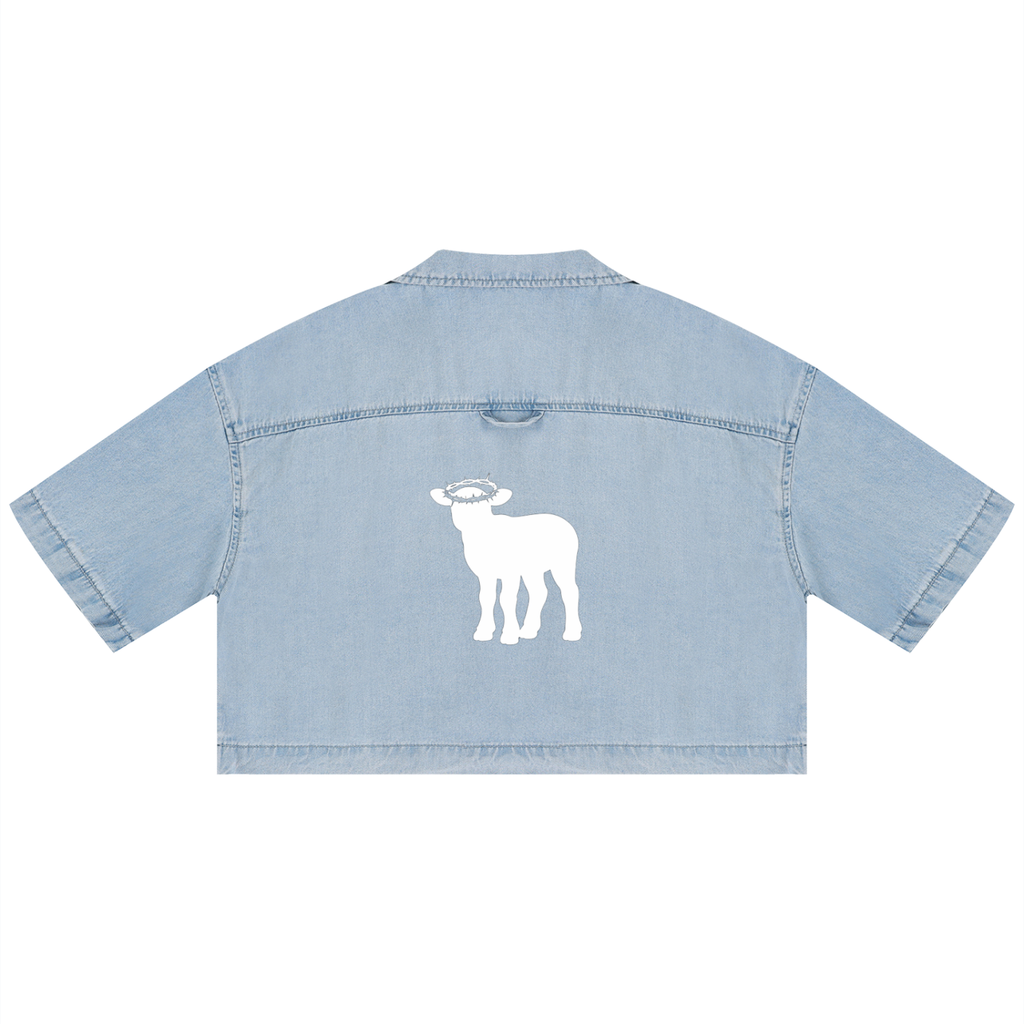 Women's Vintage Wash Boxy Cropped Shirt