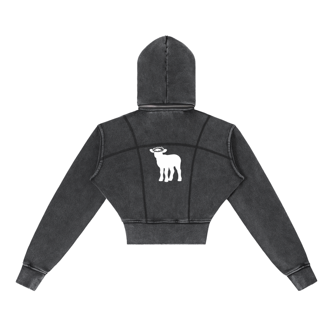 Vintage Washed Cropped Fleece Hoodie