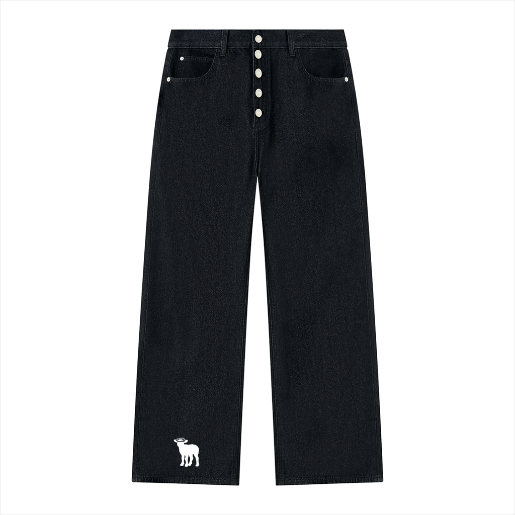 Pray more Talk Less Vintage Wash Wide Leg Denim Jeans