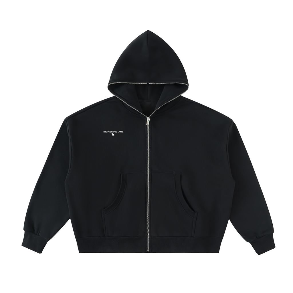 REVELATION 22:20 Fleeced Full-Zip Boxy Hoodie