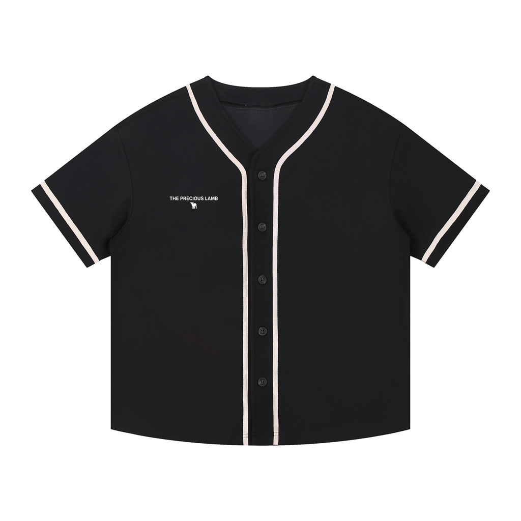 Contrast Piped Button-Up Jersey