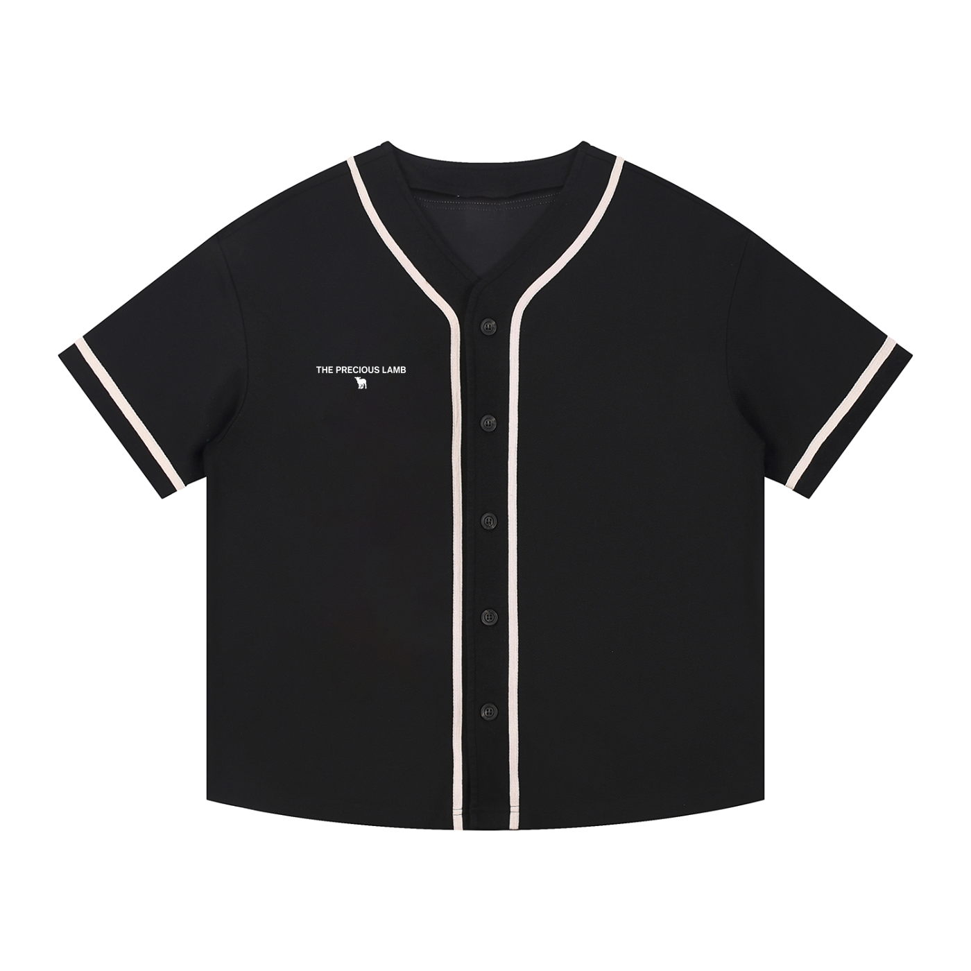 Contrast Piped Button-Up Jersey