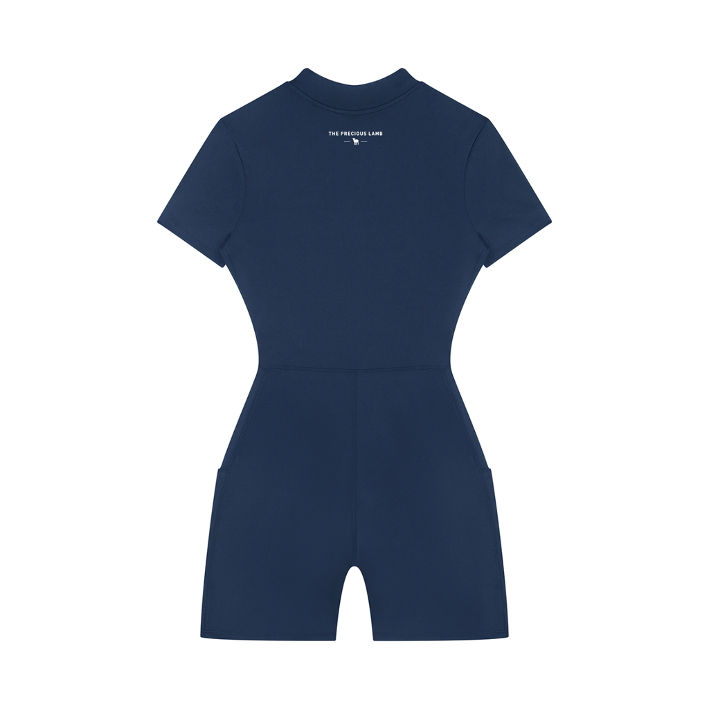 Women's Quarter-Zip Short Sleeve Romper