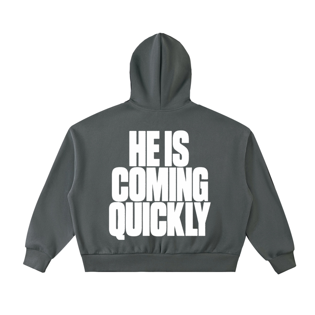 REVELATION 22:20 Fleeced Full-Zip Boxy Hoodie
