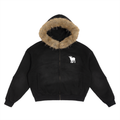 Sun Fade Boxy Detachable Fur Hoodie