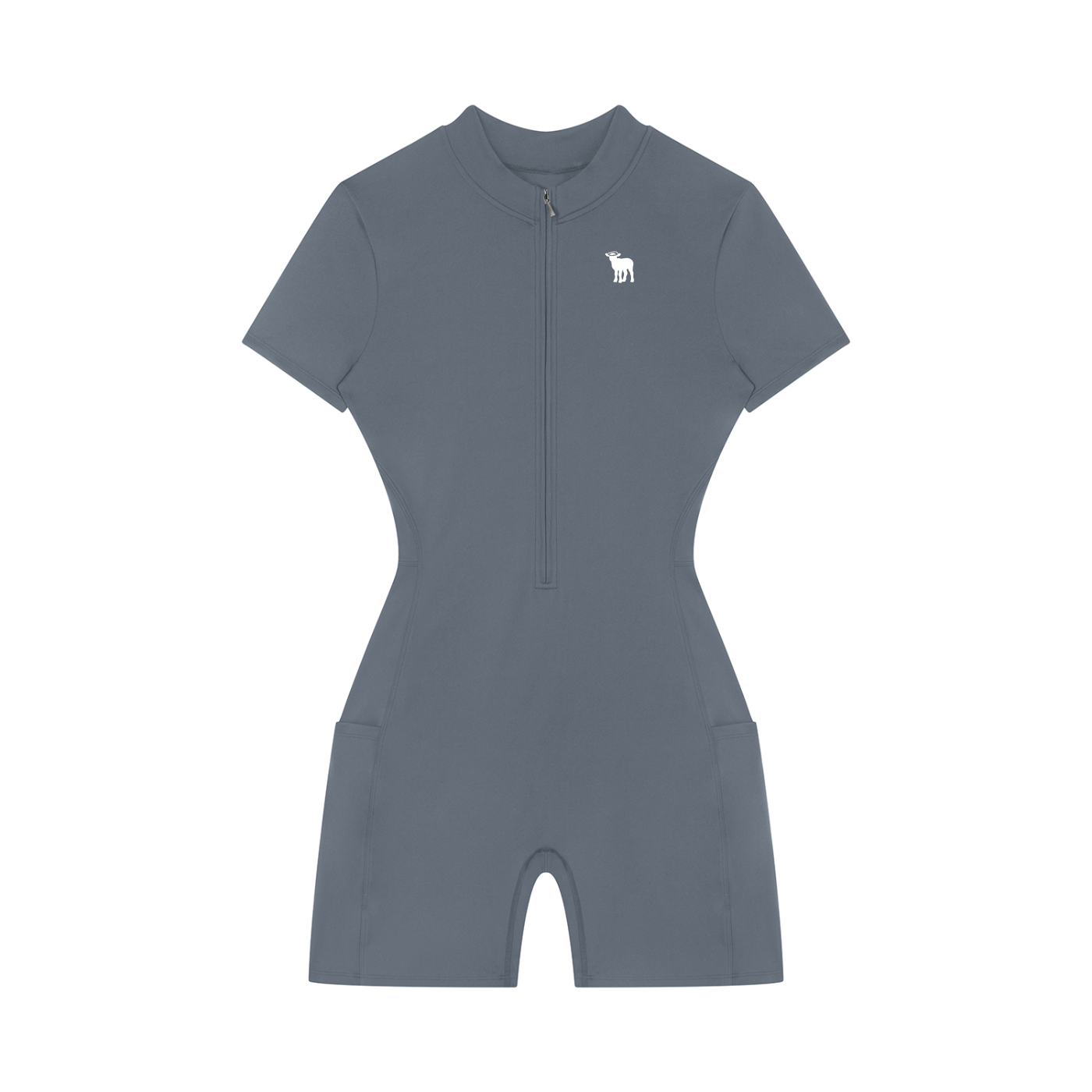 Women's Quarter-Zip Short Sleeve Romper