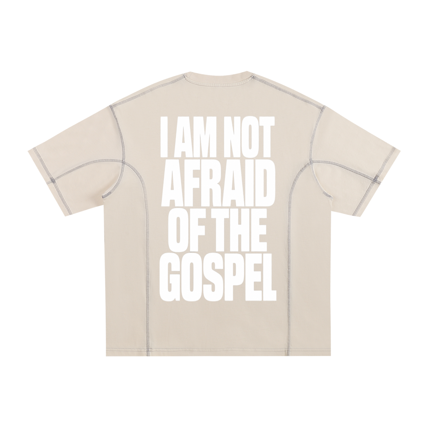 I AM NOT AFRAID OF THE GOSPEL Streetwear Contrast-Stitched Cotton T-Shirt