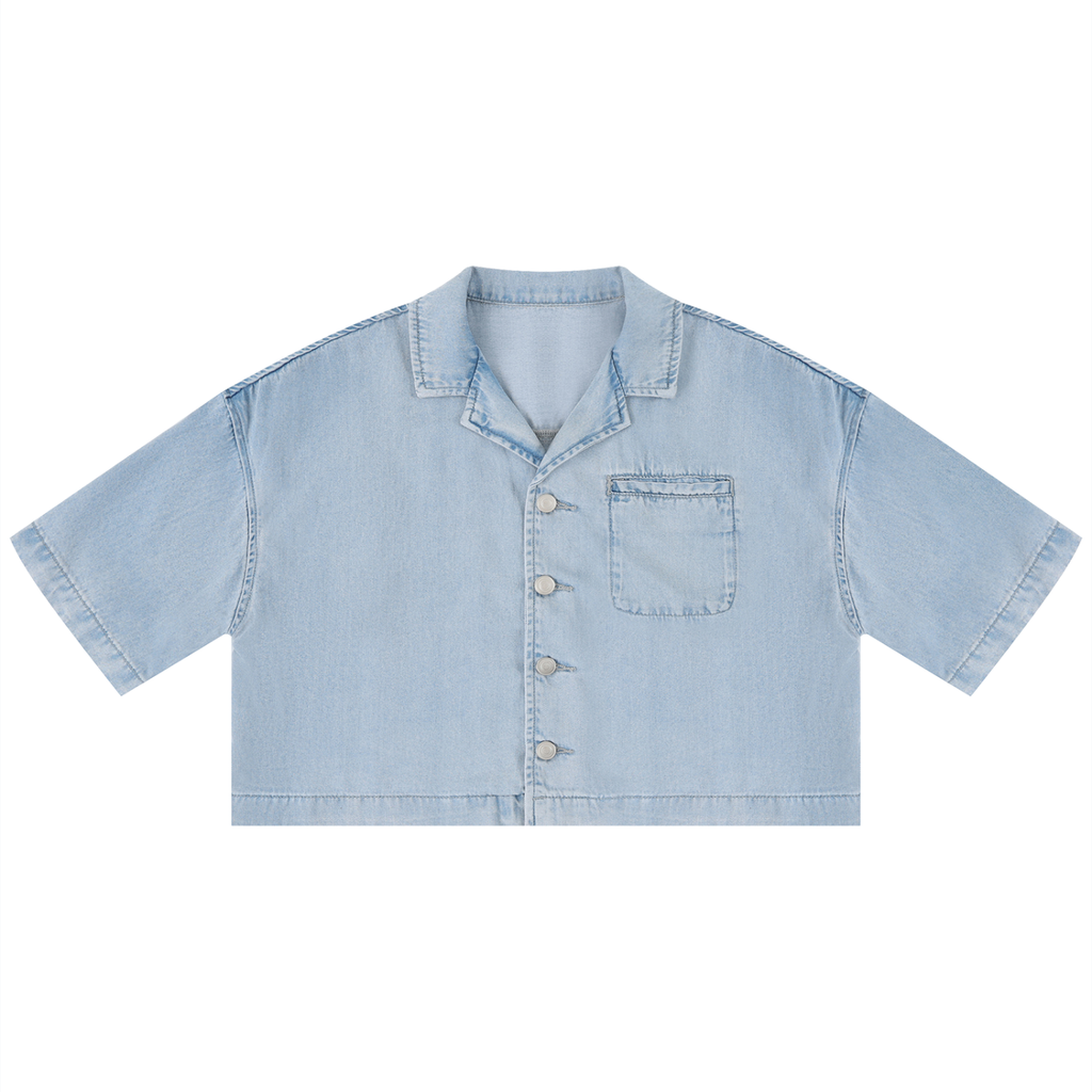 Women's Vintage Wash Boxy Cropped Shirt