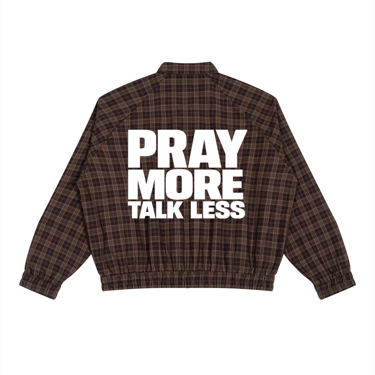 Pray More Plaid Full-Zip Track Jacket