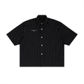 Romans 1:16 Unisex Striped Boxy Button-Up Shirt