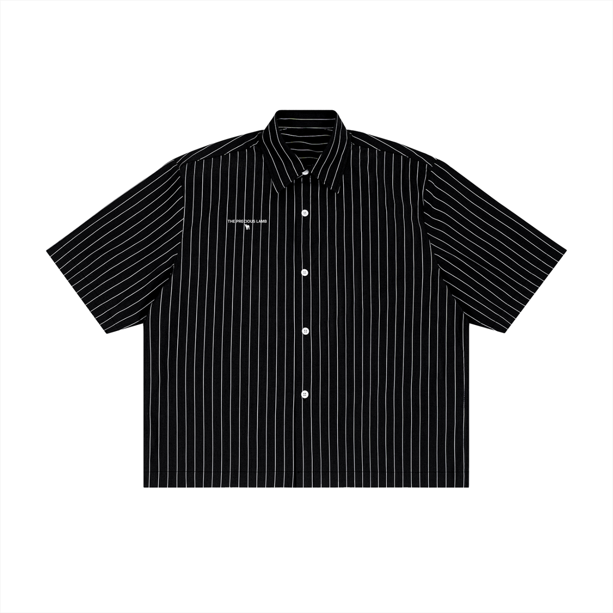 Romans 1:16 Unisex Striped Boxy Button-Up Shirt